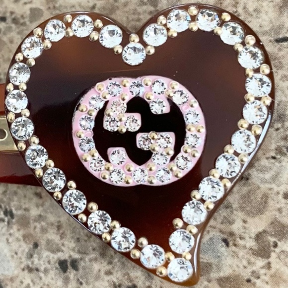 Authentic Gucci Hair Clip GG Heart - Picture 4 of 8